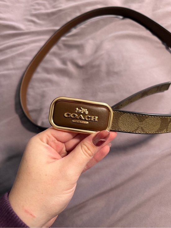 Coach Accessories - Coach Brown Signature Canvas Belt with Gold-Tone Buckle